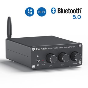 FosiAudio BT20APRO 블루투스 5.0 증폭기, C.BT20A 베어메탈