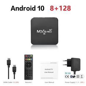 4K 스마트 TV 박스 안드로이드 10.0 MXQ 프로 RK3128 미디어 플레이어 2.4G 와이파이 쿼드코어 멀티미디어 셋톱 1 8G, [04] Au 플매트 카펫 러그, [01] 8G128GB, 1개