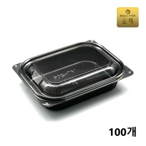 버디팩 PET 검정 사각 반찬 샐러드 용기 500ml MT-206, 100세트