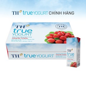 TH TRUE YOUGURT 베트남 TH 요구르트 딸기맛 요구르트, 24개, 180ml