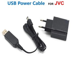 USB 전원 케이블 및 QC3.0 충전기 어댑터 JVC 캠코더 AP-V14 V15 GR-DF430 MC200US, [01] 미국, 1개