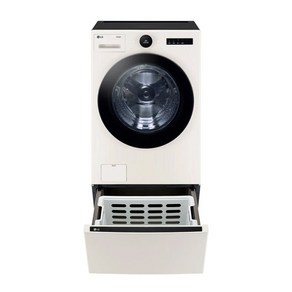 LG 트롬 오브제컬렉션 드럼세탁기 FX23ENEF 23kg + 키높이 수납함 네이처 베이지 방문설치, 세탁기(FX23ENE), 수납함(FP7E)