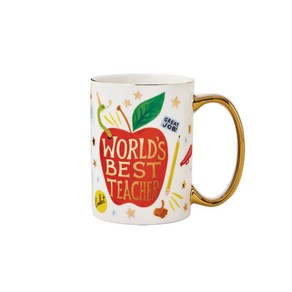 라이플페이퍼 Wold`s Best Teache 도자기 머그컵 470ml, 단품, 1개