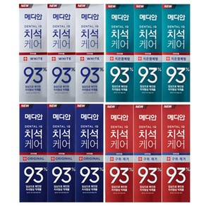 메디안 치석케어 오리지널+화이트+잇몸+구취제거 치약 3입 총12개, 12개, 120g