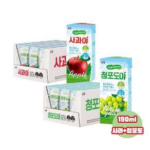 남양 190ml 사과야24팩+청포도야24팩 2box/팩주스/무료배송