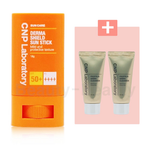 CNP 차앤박 더마 쉴드 선스틱 (SPF 50+PA++++) 기획 상품 [ 프로폴리스 아미노 폼 62ml 증정] / 한정기획 상품 / 자외선 차단제 / 편안한 사용감, 1개, 18g