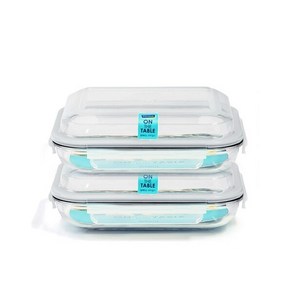 글라스락 온더테이블 직사각 900ml 2조 세트, 1세트