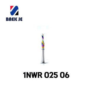 백제 1NWR6mm DLC코팅 역날 초경 엔드밀 1F DOWN CUT 하드우드, 1nw02506, 1개