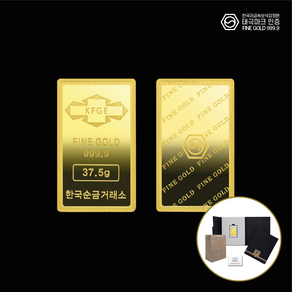 [한국순금거래소][각인가능] 순금 골드바 37.5g (24K 99.99% 10돈)