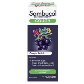 삼부콜 키즈 기침 시럽 / Sambucol kids cough liq 120ml, 1개