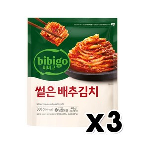 비비고 썰은 배추김치 맛김치 800g x 3개