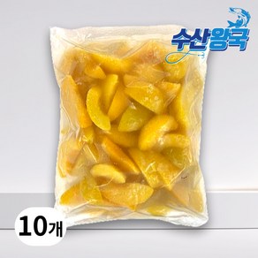 수산왕국 냉동 황도 복숭아 슬라이스, 10개, 1kg