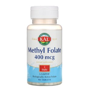 KAL 메틸 폴레이트 400 mcg 90 타블렛, 1개, 90정