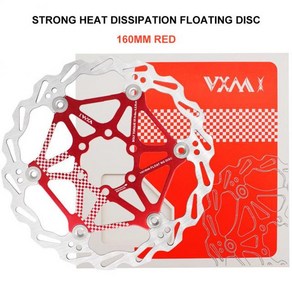 VXM MTB 자전거 플로팅 디스크 로터 유압 브레이크 패드 방열 부품 160mm 180mm 203mm, [06] Red 160mm