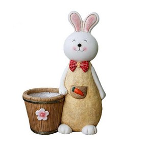 AIRASI 정원 소품 대형 토끼 화분 마당 꾸미기 화단 카페 장식, 행운 고양이 동생 대