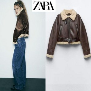 자라 여성 리버시블 크롭 무스탕 자켓 ZARA