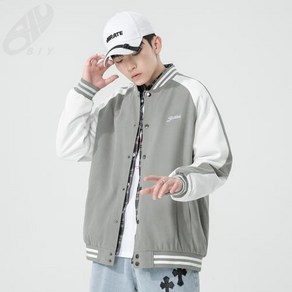 본컴퍼니 남성 봄 가을 레터링 자수 루즈핏 야구복 B304