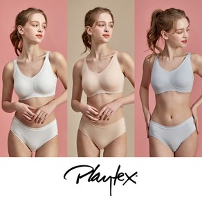 [Playtex] 플레이텍스 노와이어 골프브라팬티 6종 [아이보리+라이트블루+베이지] PXW3N010203_T