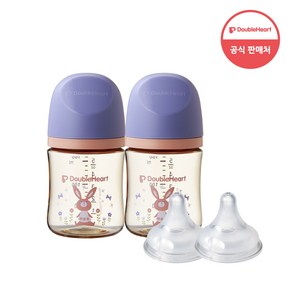 더블하트 모유실감 3세대 PPSU 디어프렌즈 트윈팩 160ml+젖꼭지(2입), 놀러올래빗, 3세대 젖꼭지SS, 1개