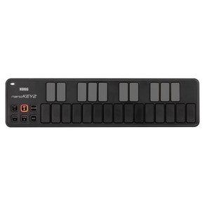 KORG USB MIDI nanoKEY2 BK DTM 클래식 키보드 블랙 음악 제작 컴팩트 설계로 운반에, 1개