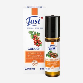 SwissJust의 Guduchi 리바이탈라이저 롤온 에센셜 오일 5ml 구두치 추출물 라임 레몬 로즈마리 장뇌 라벤더 포함