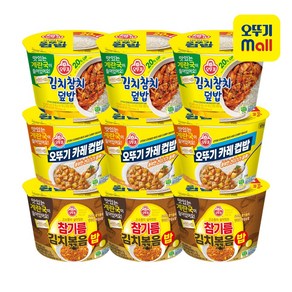 오뚜기 컵밥 김치참치덮밥 3개+카레 3개+참기름김치볶음밥 3개, 1세트, 259g