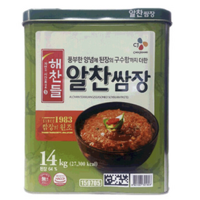 해찬들 알찬쌈장 14kg 쌈장 대용량 업소용 식자재 쌈장 해찬들 알찬쌈장, 1박스