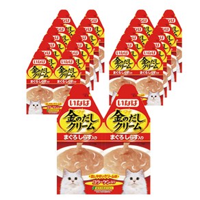 이나바 챠오 금빛육수 크림 파우치 참치&치어, 혼합맛(참치/치어), 60g, 12개