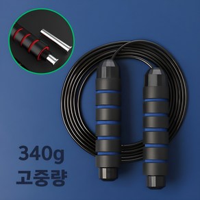 핏네스트 고중량 줄꼬임방지 와이어 다이어트 줄넘기 340g, 블루 1Ea, 1개