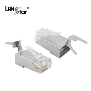 LANsta Cat.7 STP PASS EZ 랜 커넥터(1개)/LS-EZ-750/통과형/케이블 통과형 EZ 랜(RJ45) 모듈러 커넥터/3발형 금도금 핀/RJ45 8P8C 케이블, 1개