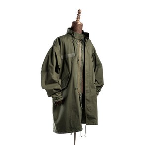 GIZEMO M65Parka 각인 1970 피쉬 테일 코트 나일론 블렌드 빈티지 롱 트렌치