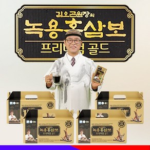 김오곤 녹용 홍삼보 프리미엄 골드 4개월분 120포 홍삼진액 피로회복 면역력강화 부모님 선물세트 4박스, 4세트, 2.1L