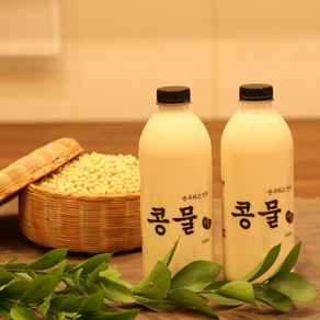 콩국수 백태콩물 500mL 2EA (맷돌로 직접 갈아만든 순수하고 진한 순진콩물) 콩국, 3개, 1L