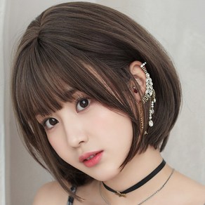 키라비 가발 여성 통가발 단발머리 DTF0124, DTF-0124, 쿨브라운, 1개