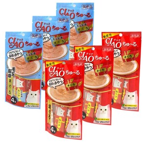 이나바 챠오 츄르 2종(참치 헤어볼참치) 셋트, 56g, 6개