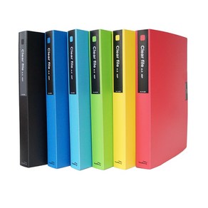 희망화일 A5 클리어화일 40P 클리어파일, 적색, 1개