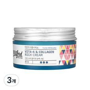[밀포드] 비타-A와 콜라겐 듬뿍 안티에이징 탄력 콜라겐 크림, 3개, 80ml