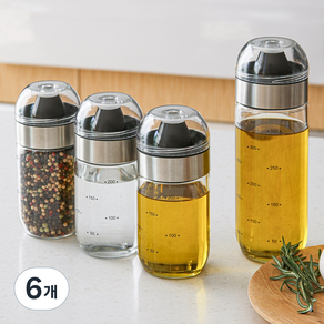 키텐실 블랙엣지 프리미엄 커브드 내열유리 오일병(라운드 베이직 스티커 포함), 6개, 250ml