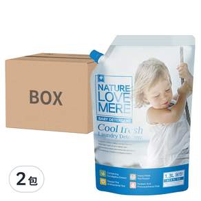 NATURE LOVE MERE 嬰幼兒衣物洗衣精補充包 清新棉花香 1.3L 2包