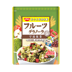 NISSIN Mixed Fruit Cereal with Uji Matcha, 500 g, 1 pack
