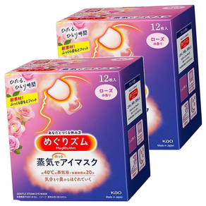 Kao 花王 MegRhythm 美舒律 新柔舒蒸氣眼罩 玫瑰花香 12片 2盒