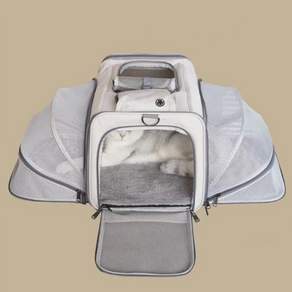 코지스 고양이 이동장 애견 이동장 양면 확장형 숄더백 반려견 가방, 1개