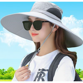 올마켓 햇빛 차단 대형 챙큰 벙거지 모자 낚시 캠핑 야외활동 여름 모자, 차콜
