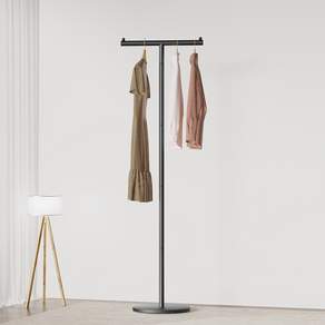 AIpina 매장용 T자형 인테리어 철제 스탠드 옷걸이 튼튼한 행거 옷가게행거, 블랙01