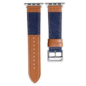 카우보이 패브릭 및 진짜 가죽 스트랩 apple watch 밴드 42mm 38mm 41mm 45mm 44mm 40mm apple watch 7/6/SE/5/4/3/2 iwa