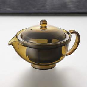 Unbreakable double wall glass 깨지지 않는 커피 티포트 뒷손잡이 타입, 1개, 호박색, 270ml