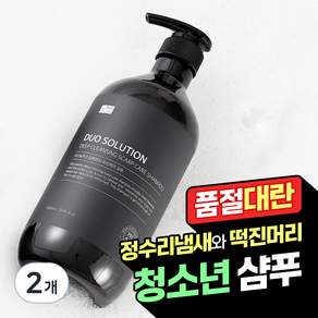 듀오솔루션 청소년 사춘기 샴푸 뾰루지 두피 여드름 샴푸 지성 머리 가려움 1000ml, 2개