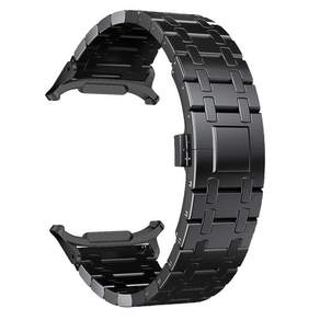 호환 갤럭시워치7울트라 고급 메탈 스트랩 47mm, 블랙, 1개