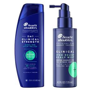 헤드앤숄더 2인1 클리니컬 스트렝스 쿨링 이치 릴리프 샴푸 400ml + 클리니컬 이치 릴르프 스컬프 미스트 125ml, 1세트