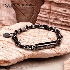 POWER IONICS 빈티지 헤비 쿠바 링크 팔찌 남성 여성 소년 패션 펑크 팔찌 보석